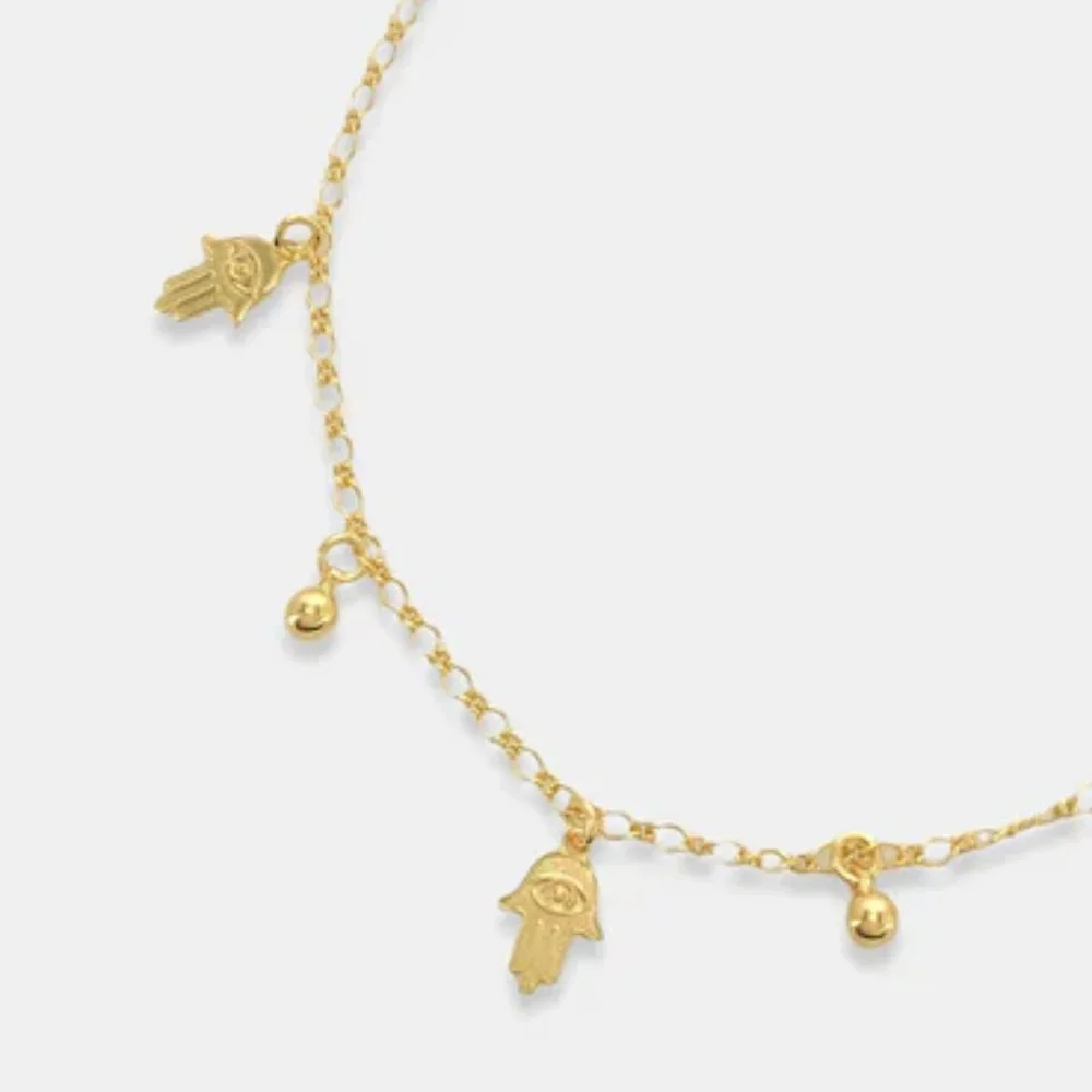 NEW Hamsa 18K Gold Filled Ankle Bracelet Anklet